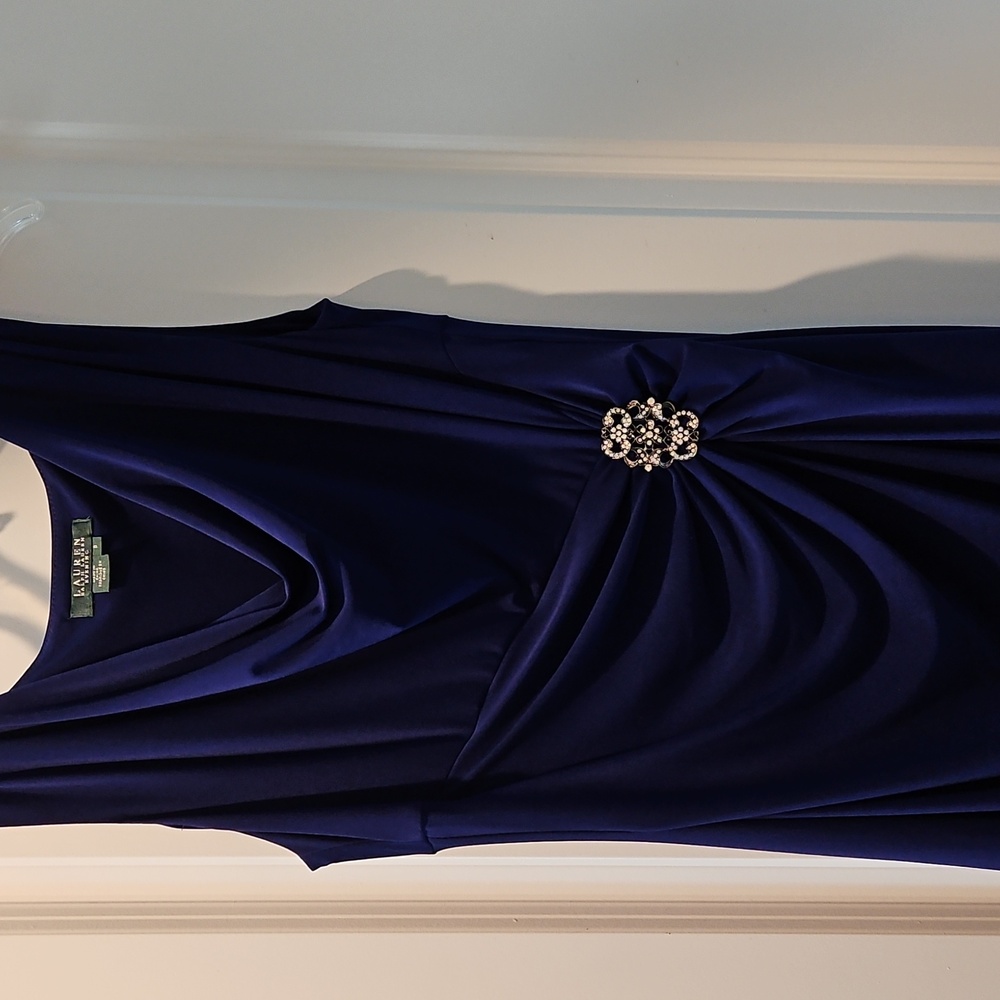 Lauren Ralph Lauren Blue Sheath Formal Dress